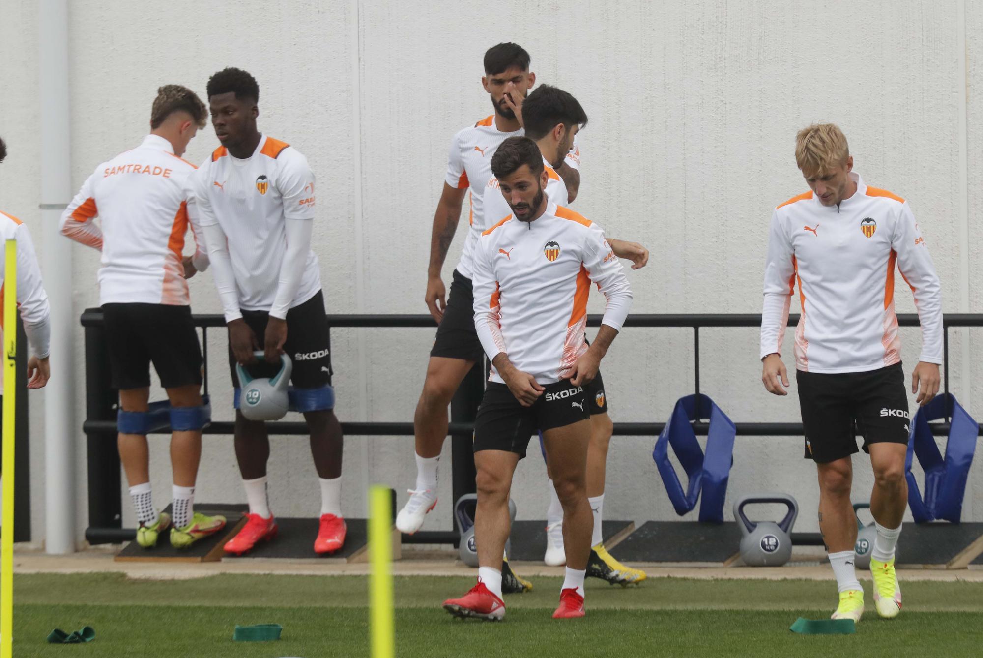 Entrenamiento del Valencia antes del encuentro frente al Mallorca