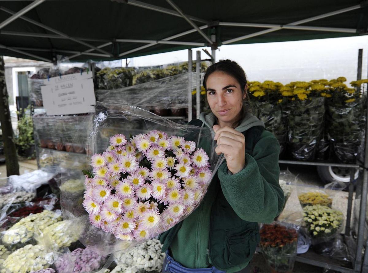 Andrea Figueiras, de
Enanflor, en Cuntis,
estuvo ayer en A Estrada.
| Bernabé/Javier Lalín