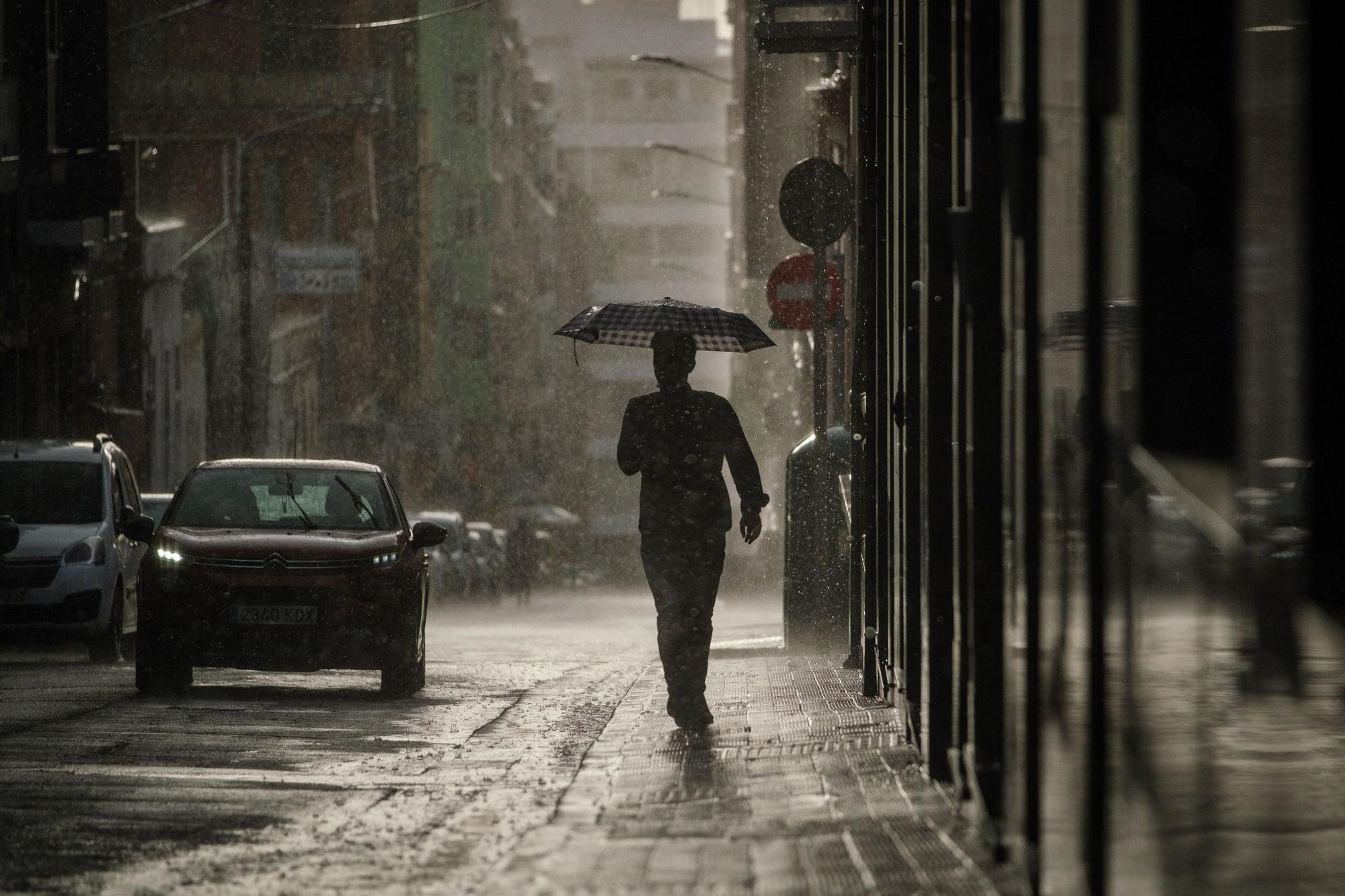 Lluvias en Santa Cruz durante la borrasca de final de enero de 2022