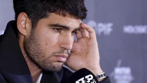 Carlos Alcaraz, durante una rueda de prensa
