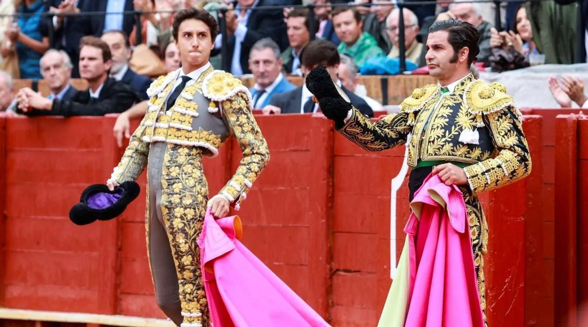 Morante de la Puebla junto a Roca Rey durante la Feria de San Miguel de 2025.
