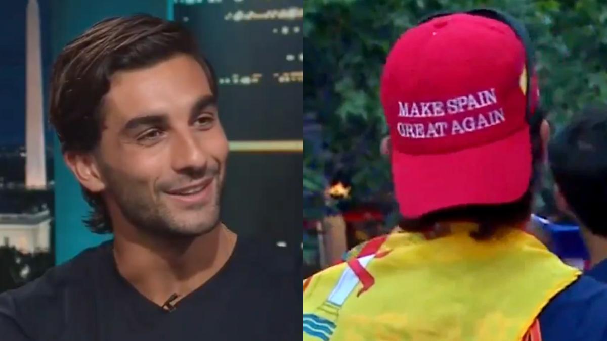 Ferran Torres y su gorra de 'Make Spain Great Again'