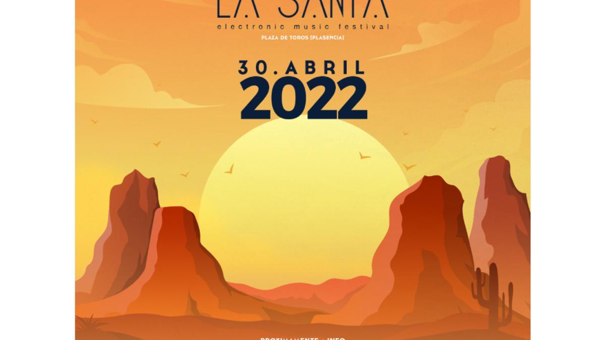 Cartel del festival de música electrónica La Santa, que se celebra el 30 de abril en Plasencia