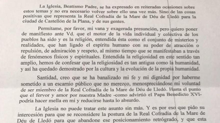 Gimeno pide al Papa que &quot;interceda&quot; tras el veto de la cofradía por homosexual y estar casado