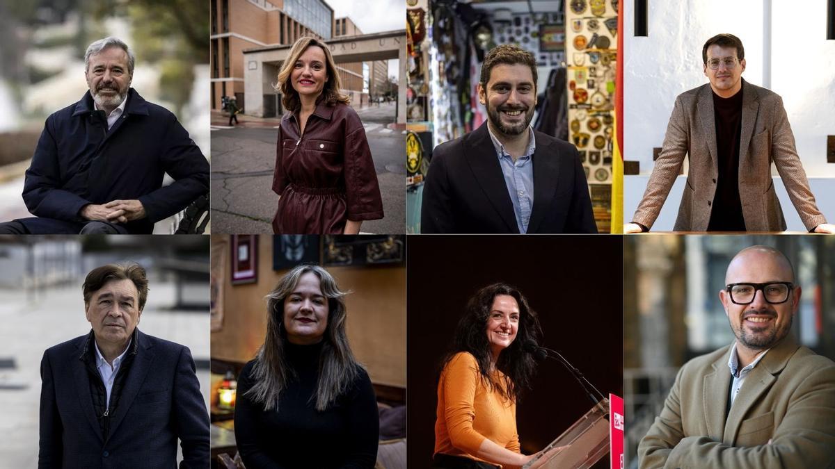 Los ocho principales candidatos a la presidencia del Gobierno de Aragón