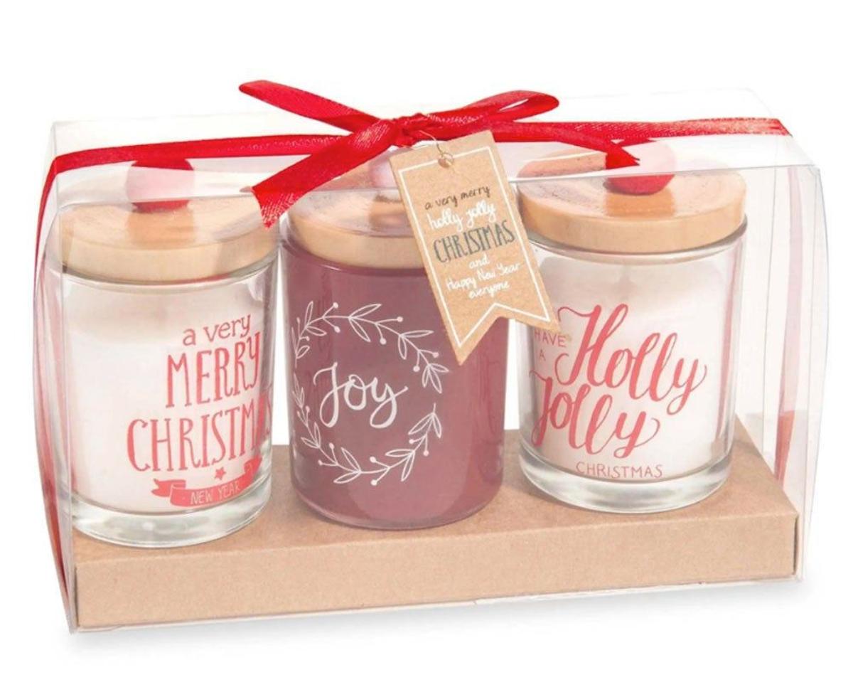 Set de 3 velas de Navidad. (Precio: 9,99 euros)