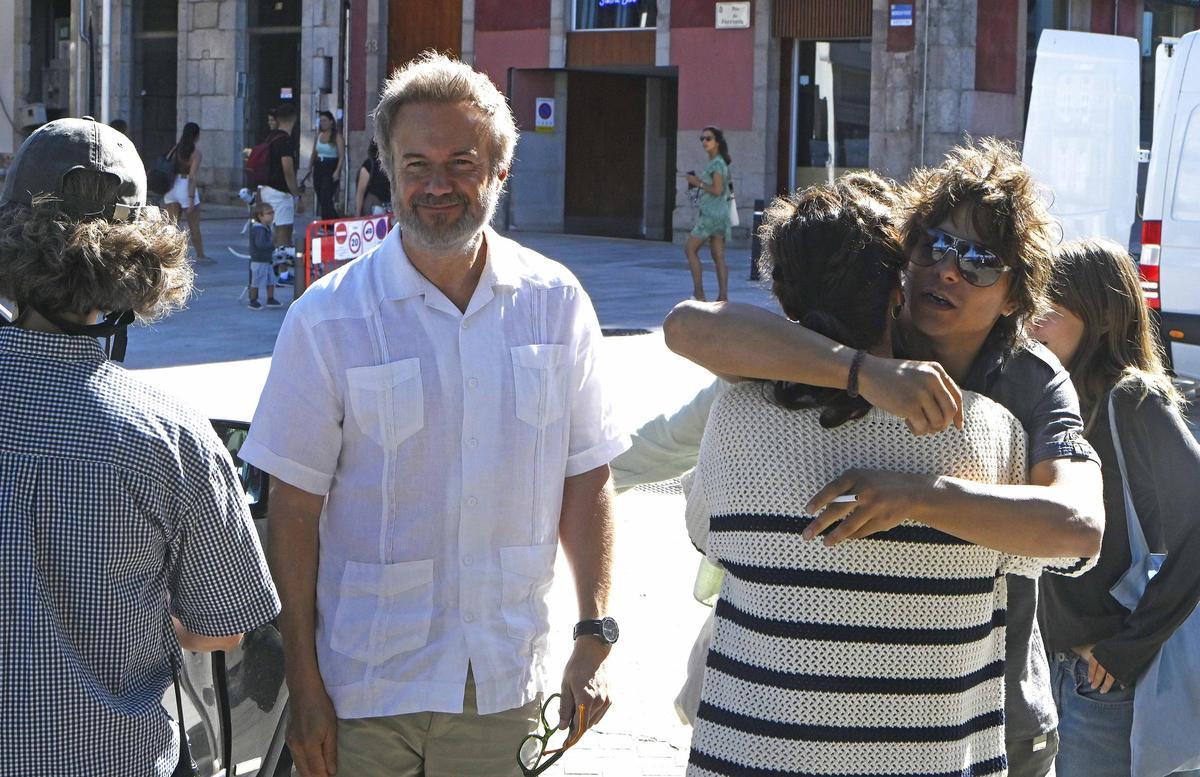 Tristán Ulloa grabando una escena. Tristán Ulloa grabando una escena.