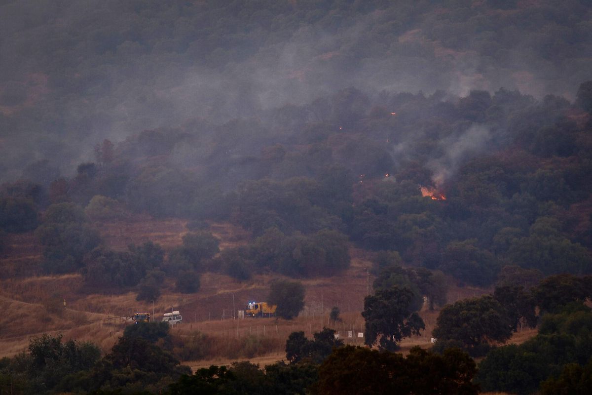 Incendio forestal sierra de córdoba junto al castillo de la Albaida