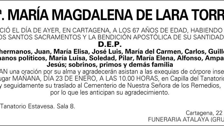 Dª María Magdalena de Lara Torres