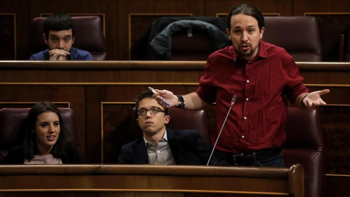 Pablo Iglesias interviene en la sesión de control al Gobierno.