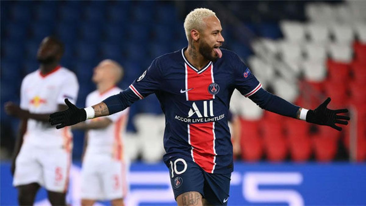 Neymar salvó al PSG ante el Leipzig