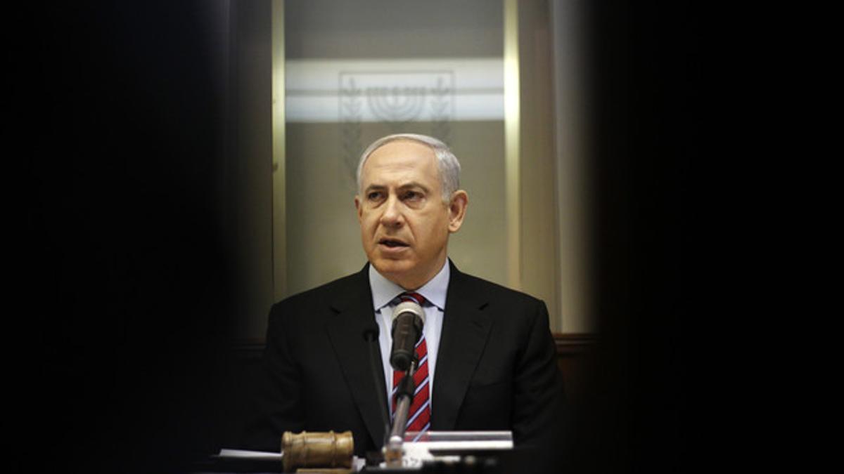 Netanyahu, en la reunión del Gobierno, el domingo 27 de enero.