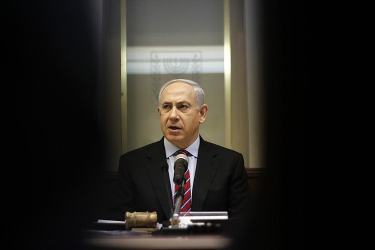 Netanyahu, en la reunió del Govern, el diumenge 27 de gener.