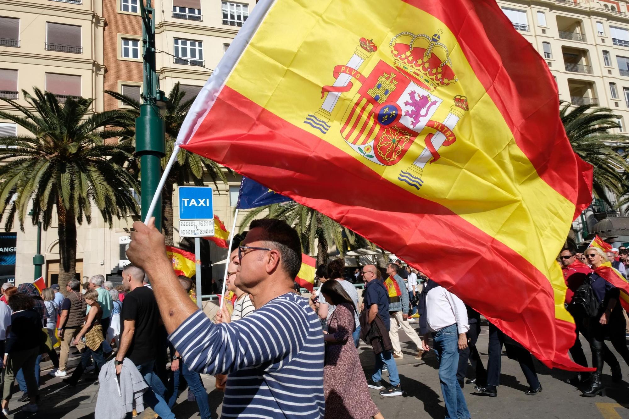 La manifestación del PP contra la amnistía de Málaga,  en imágenes