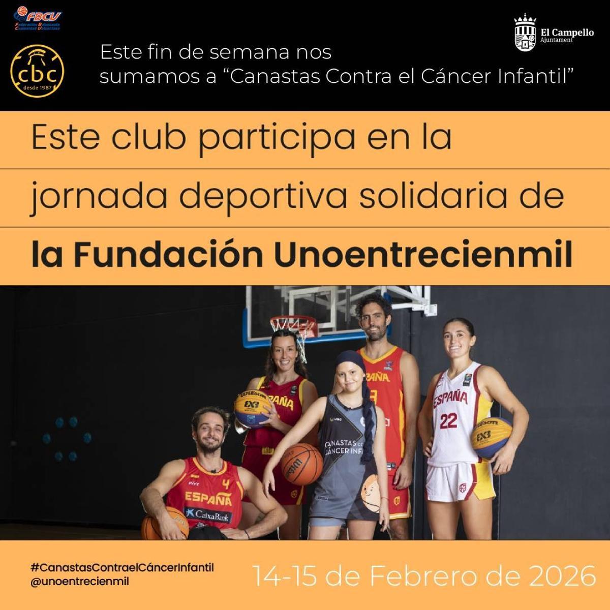 Cartel de "Canastas Contra el Cáncer Infantil" en El Campello