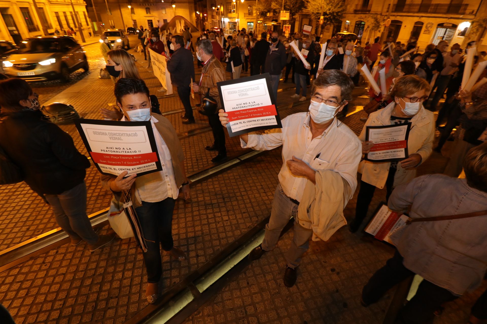 Nueva protesta de los vecinos contra el plan de peatonalización del centro de Alcoy