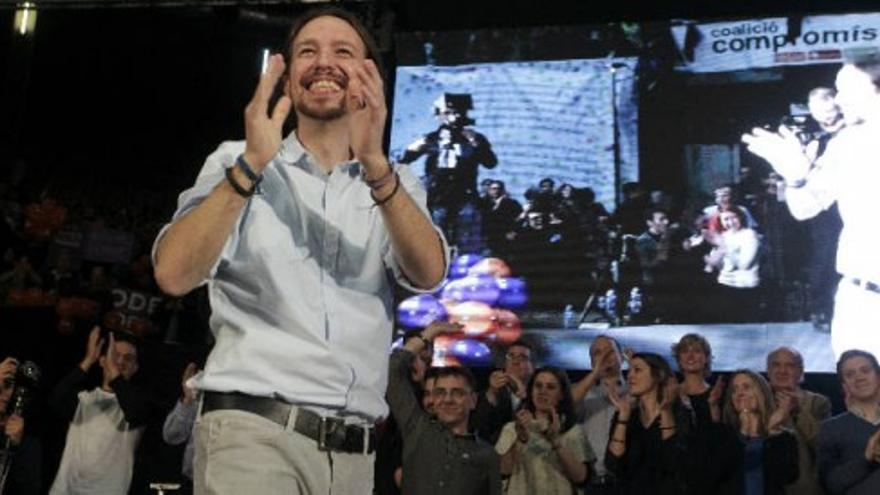 Multitudinario cierre de campaña de Iglesias en Valencia