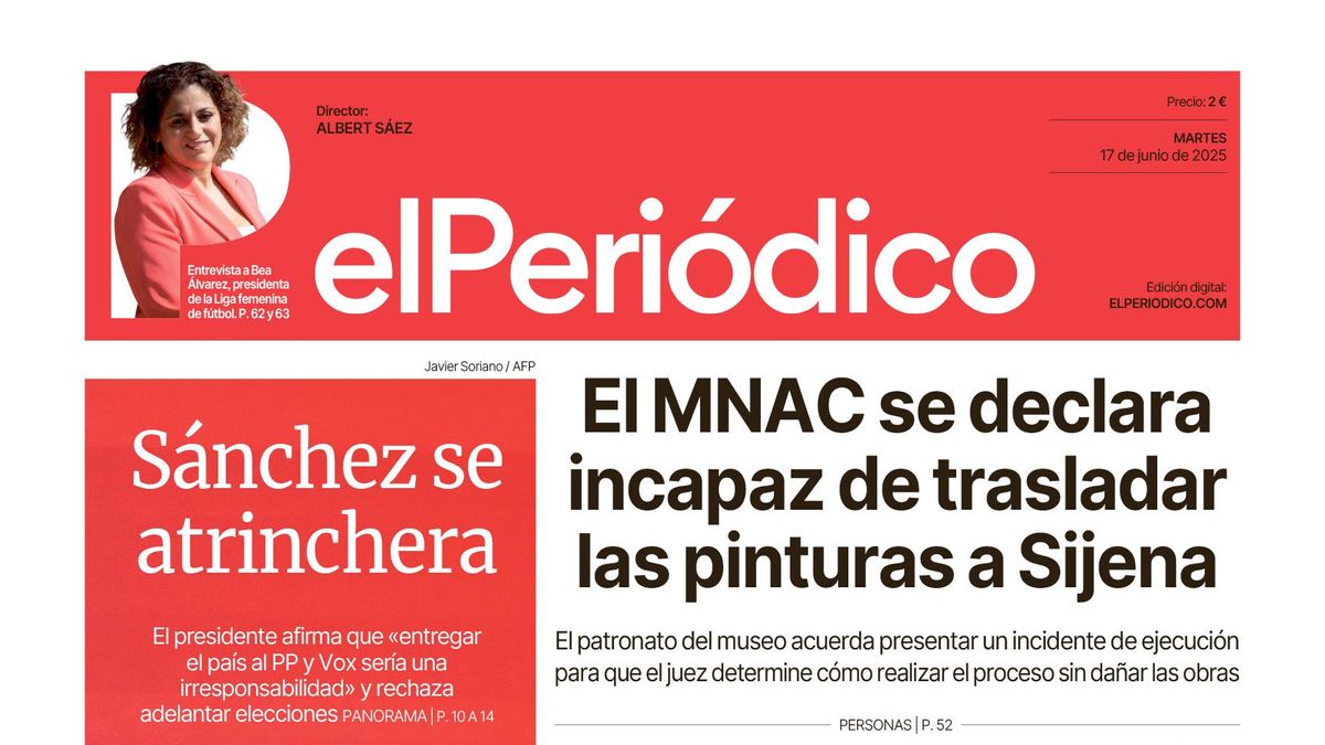 La portada de EL PERIÓDICO del 17 de junio de 2025
