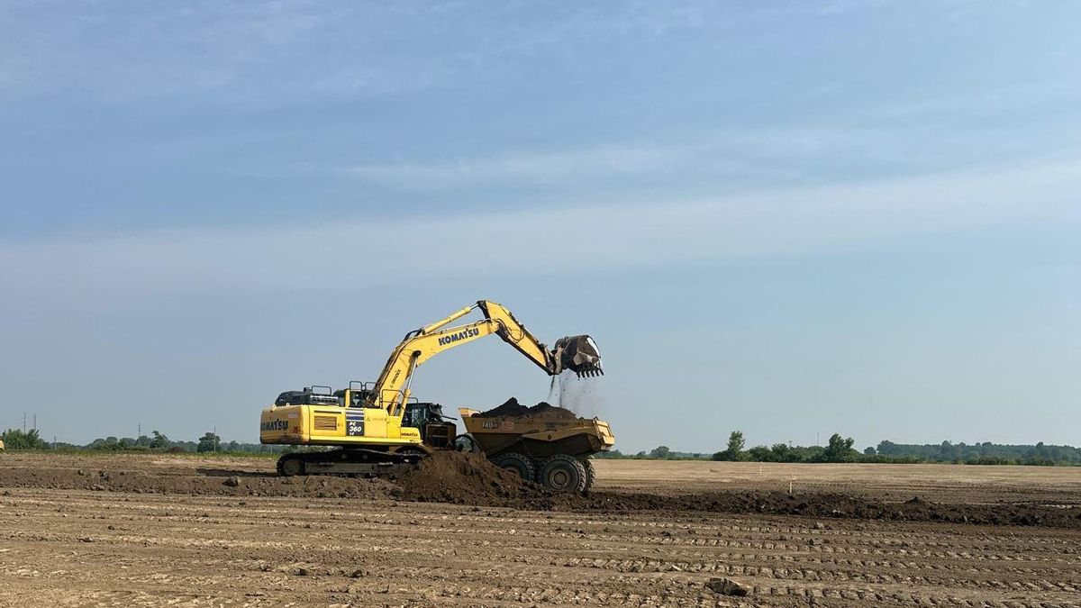Las máquinas ya trabajan en la construcción de la nueva fábrica de cartón ondulado Anderson, Indiana (Estados Unidos).