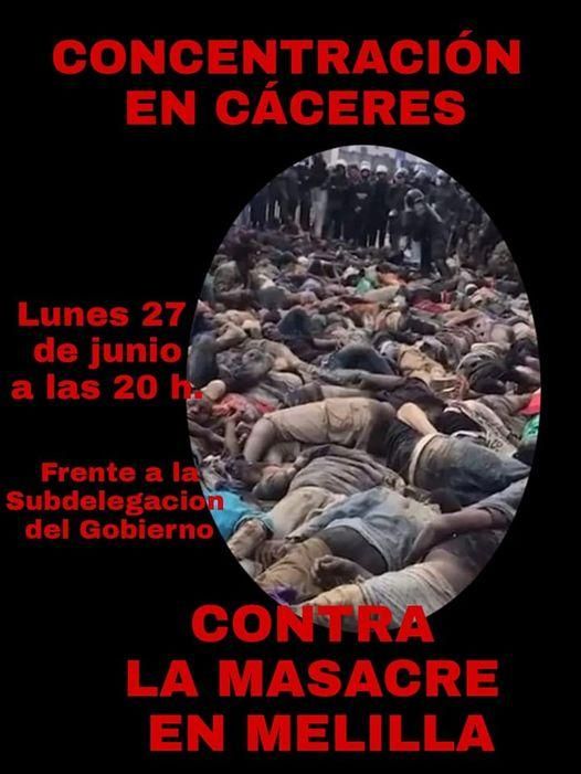 Cartel de la convocatoria para la concentración en Cáceres.