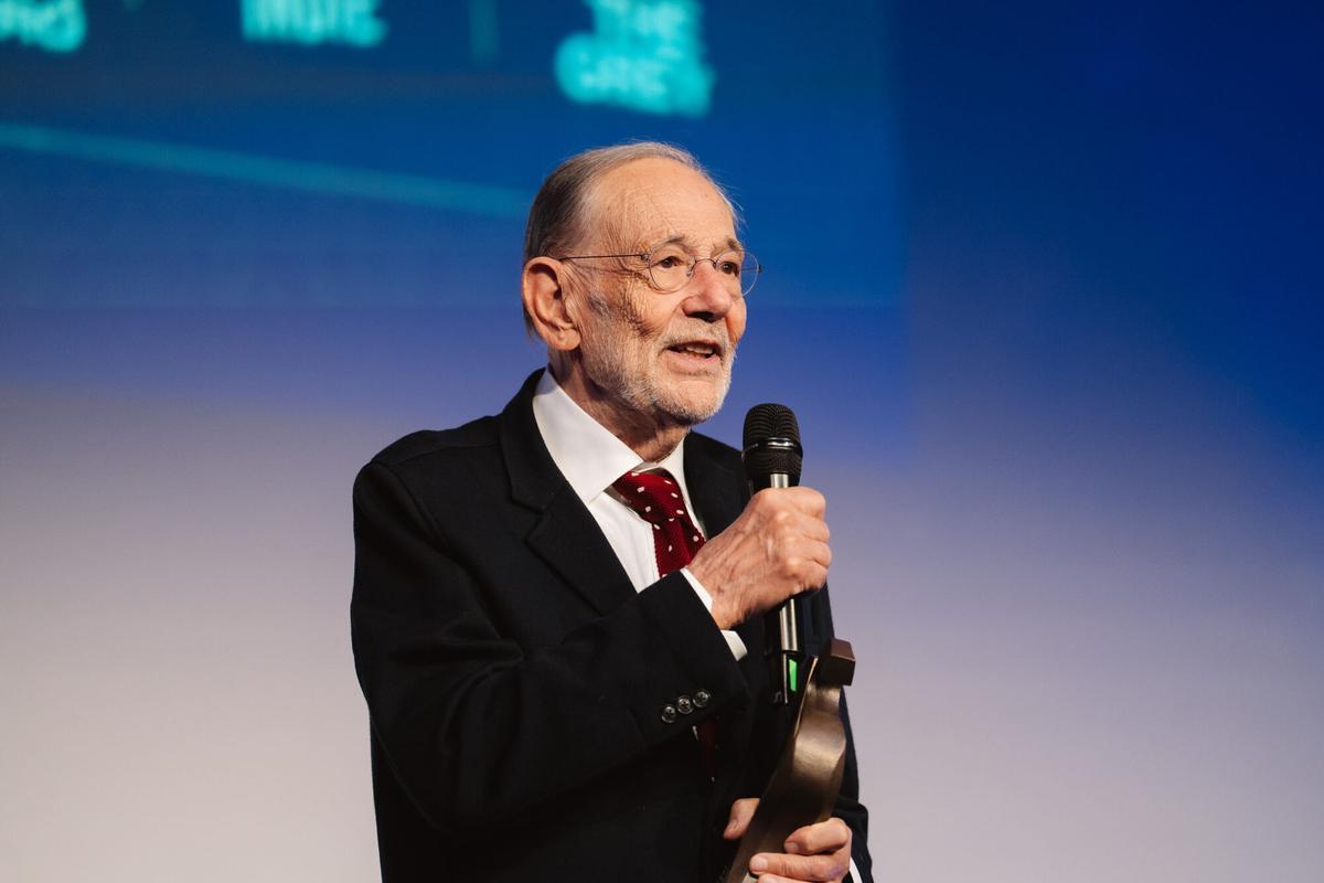Javier Solana, presidente de EsadeGeo, exministro y exsecretario general de la OTAN, durante su intervención al recoger el 'Premio a la defensa de Europa 2025'.