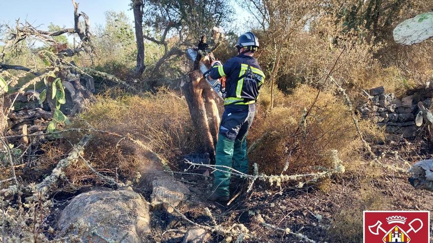 Extinguido el segundo incendio agrícola en apenas dos días cerca de la iglesia de Sant Mateu