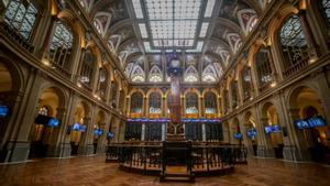 Archivo - Interior del Palacio de la Bolsa, en Madrid (España)
