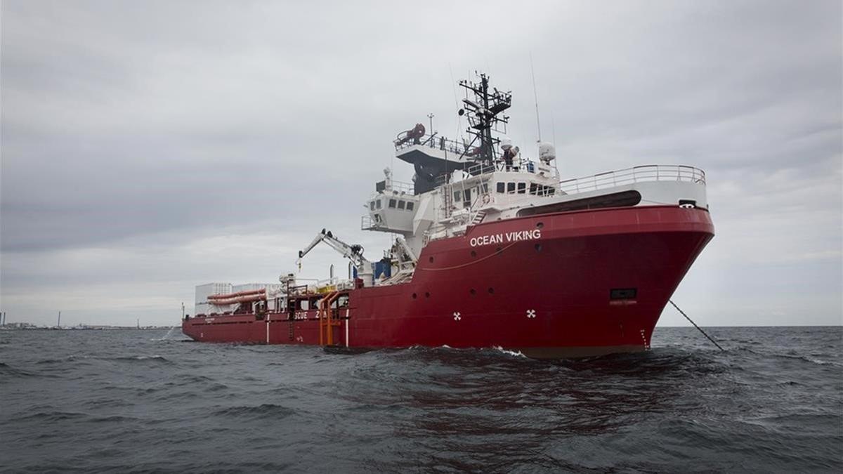 El barco humanitario 'Ocean Viking'.