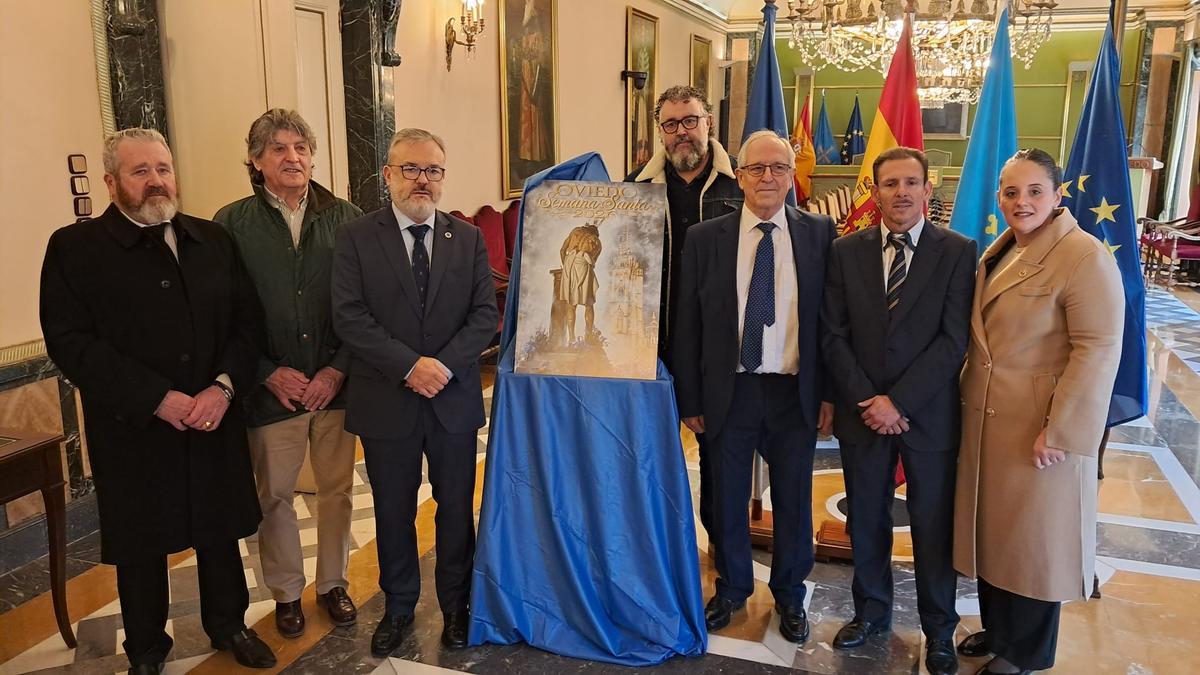 Por la izquieda; José Prieto, Felipe Díaz, Alfredo García Quintana, Juanjo Castro, Carlos González, Fernando Crespo y Paloma de la Cal