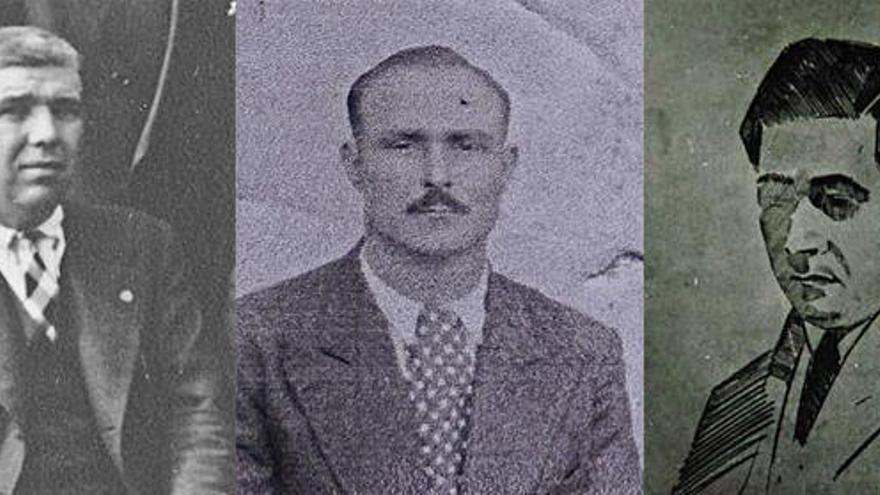 Martín Ferreiro Álvarez, José Albedro Villaverde y Juan González del Valle.