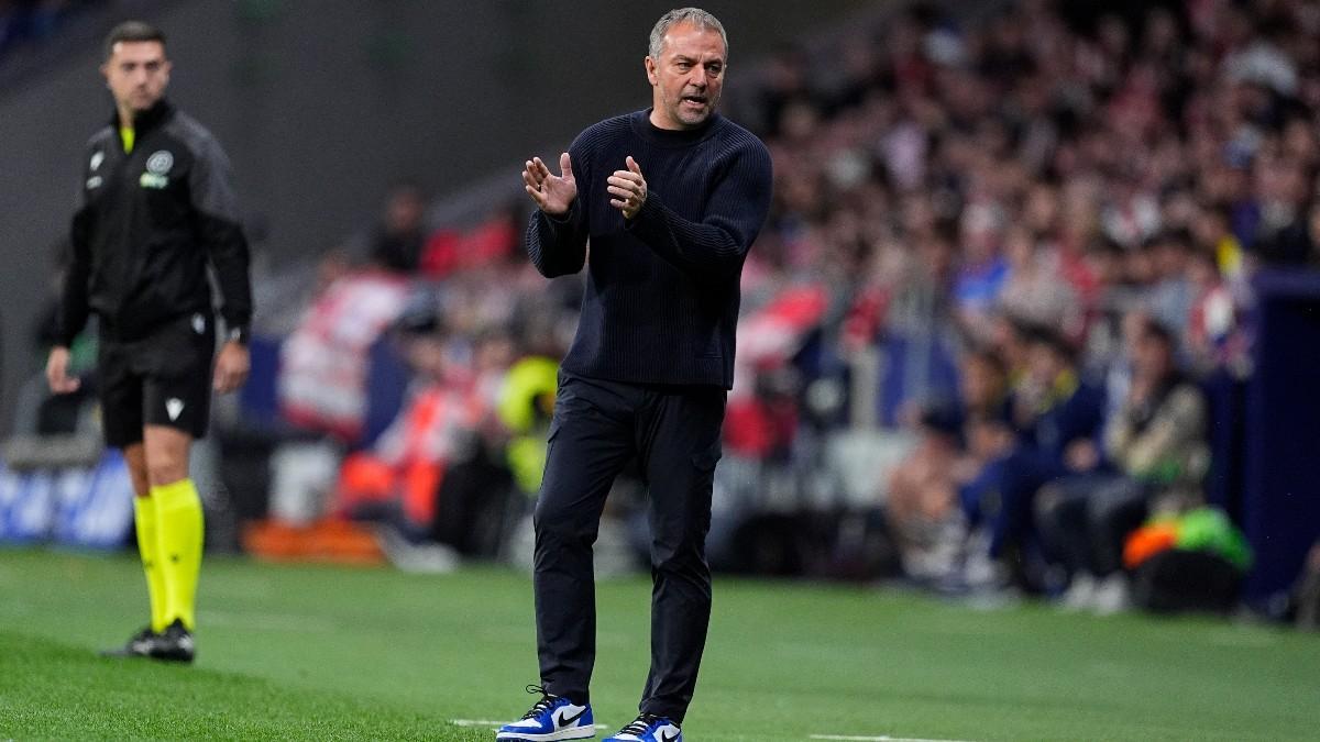 Flick, en el Metropolitano tras ganar al Atlético de Madrid