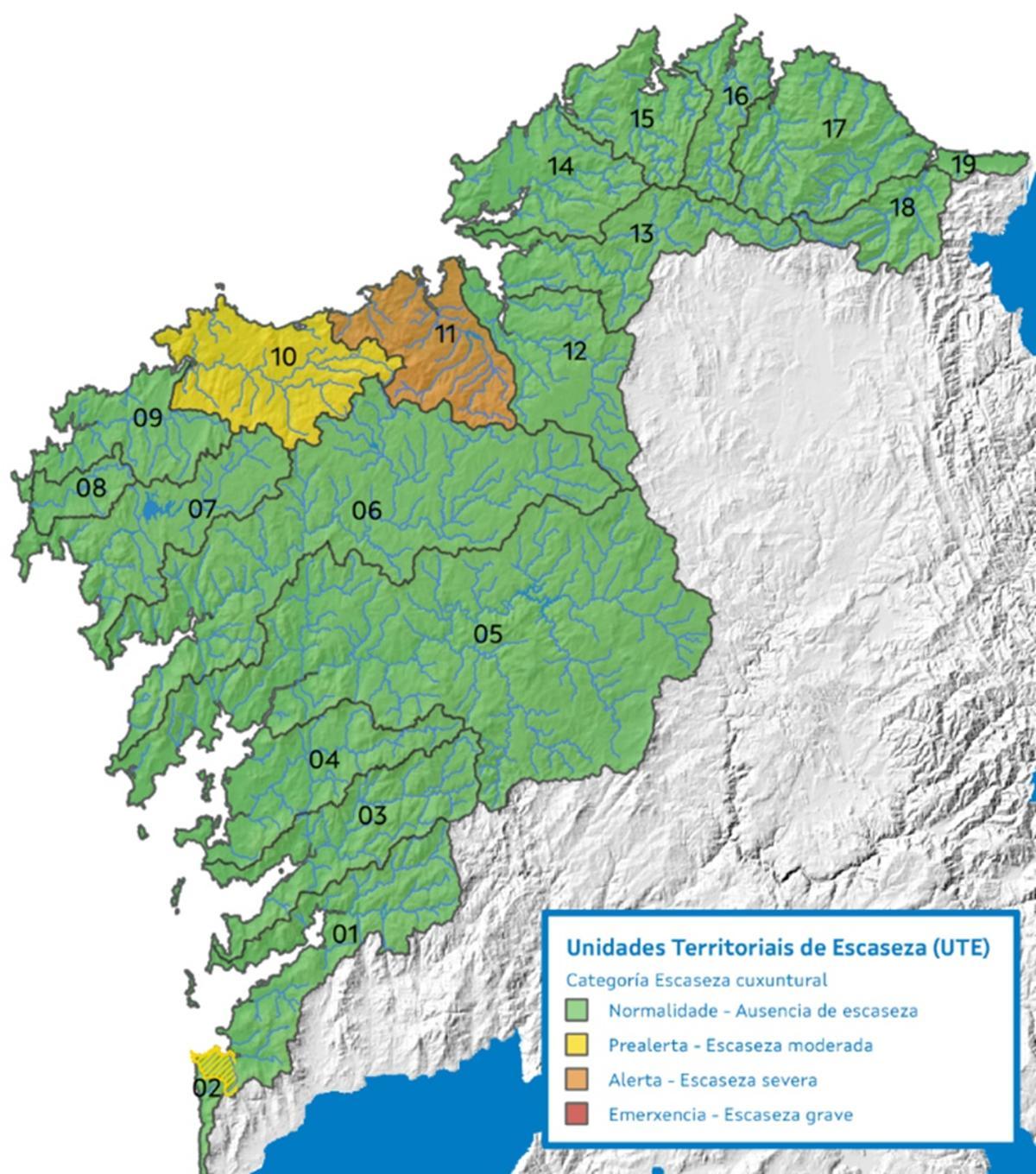 Estado de las cuencas hidrográficas de Galicia-Costa