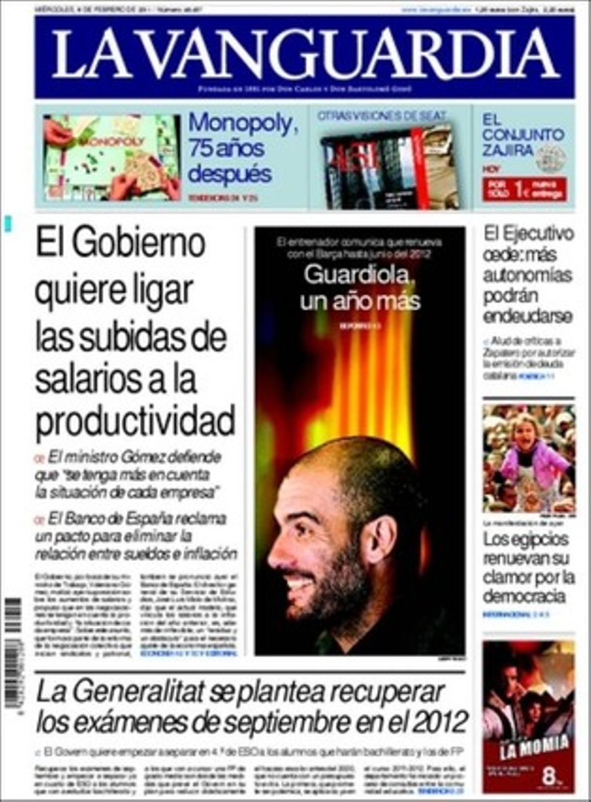’La Vanguardia’ també destaca que l’FBI va descobrir un complot neonazi per matar Baltasar Garzón a l’Haia, que els estrangers sense papers amb fills espanyols menors seran regularitzats, que la Roca del Vallès presenta un projecte turístic comarcal per beneficiar-se dels 2,8 milions de compradors de l’’outlet’ La Roca Village, i que CCOO portarà als tribunals el pla de recapitalització de les caixes perquè les discrimina respecte als bancs i distorsiona la competència.