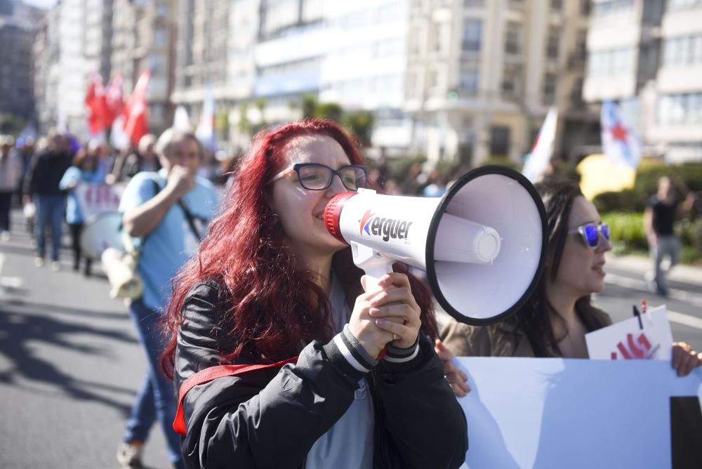 Protestas durante la huelga de enseñanza