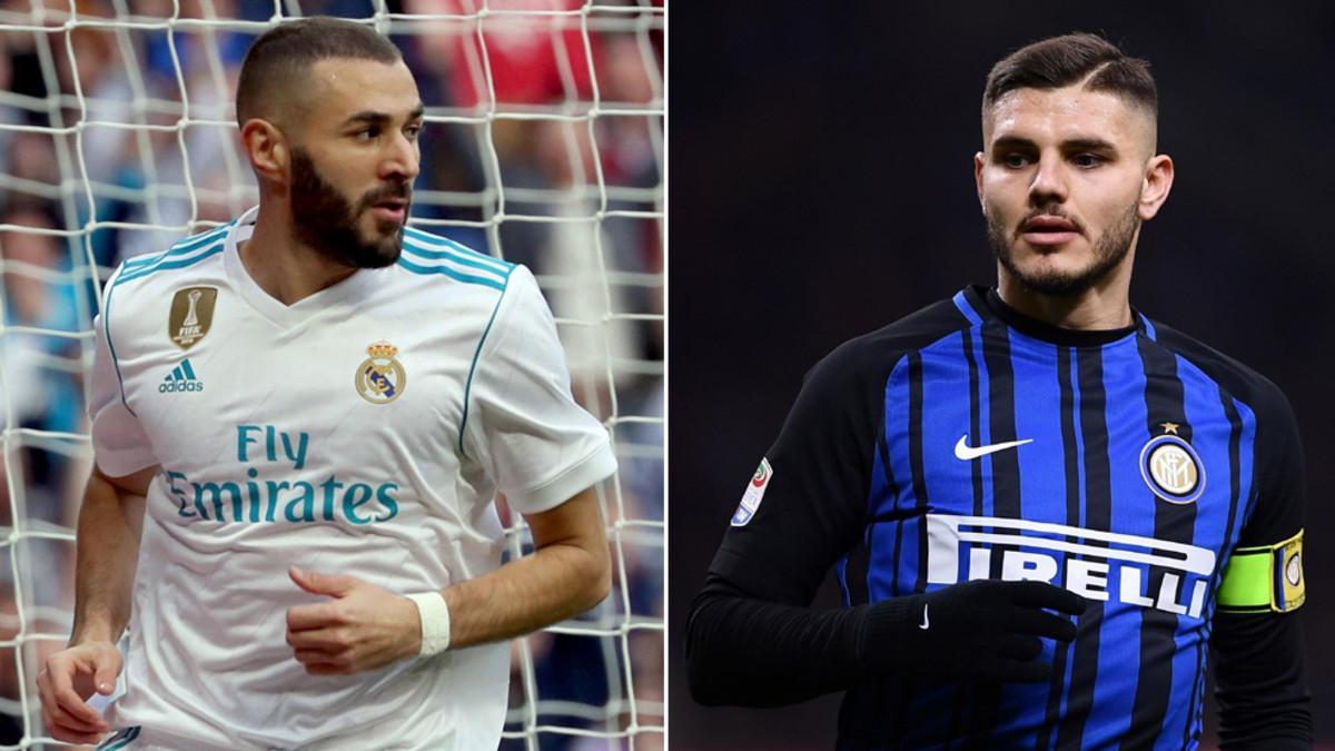 Karim Bernzema y Mauro Icardi están en el centro del 'mercado' de fichajes