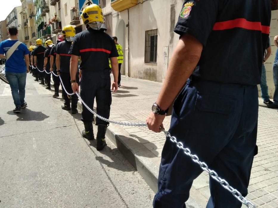 Manifestación de los bomberos de Málaga