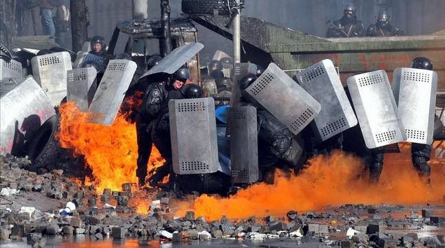 Las imágenes de los disturbios en Kiev