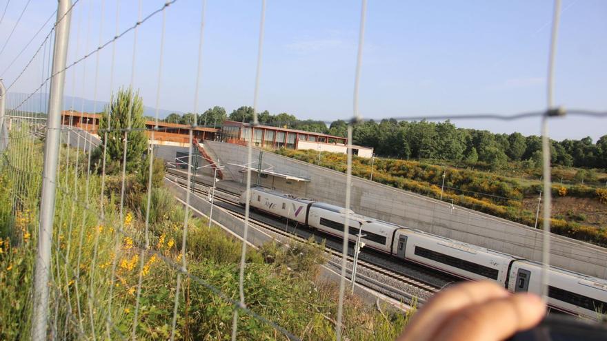 El primer tren con parada suprimida en Sanabria para «ganar tiempo» pasa sin parar pero con 40 minutos de retraso.