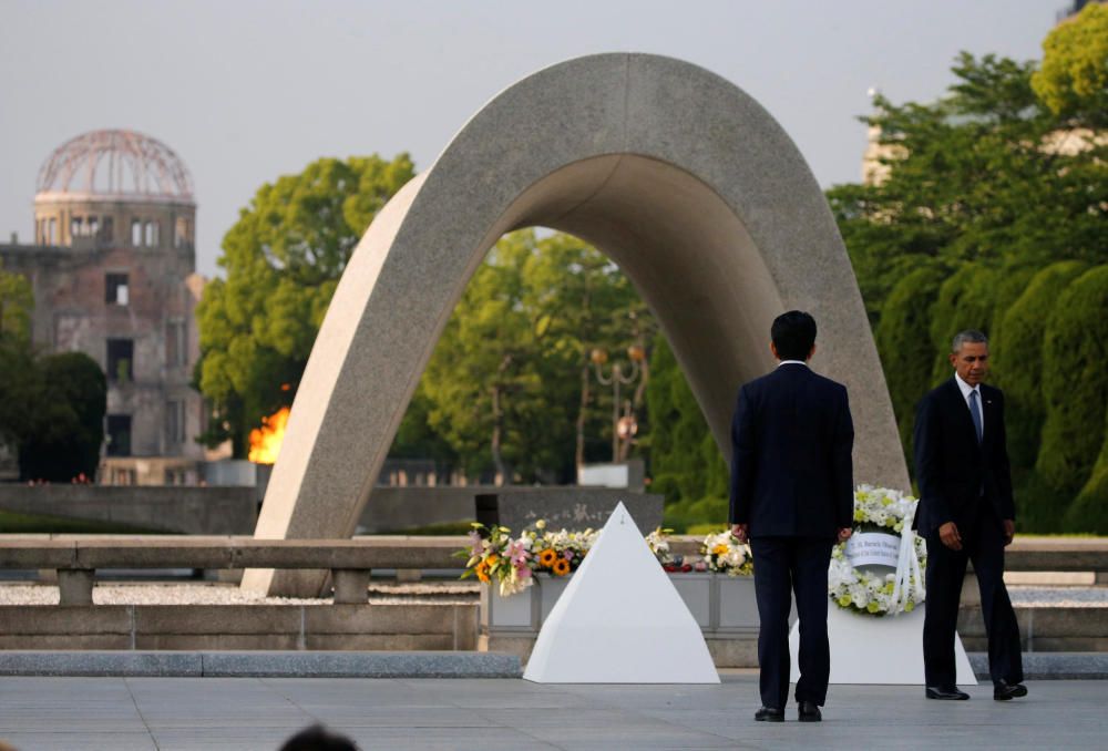 El presidente de EE.UU, Barack Obama, dijo hoy en Hiroshima que la memoria de las víctimas de la bomba atómica lanzada sobre esta ciudad en 1945 "nunca debe desaparecer".