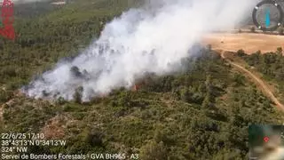 Estabilizado el incendio forestal en Bocairent