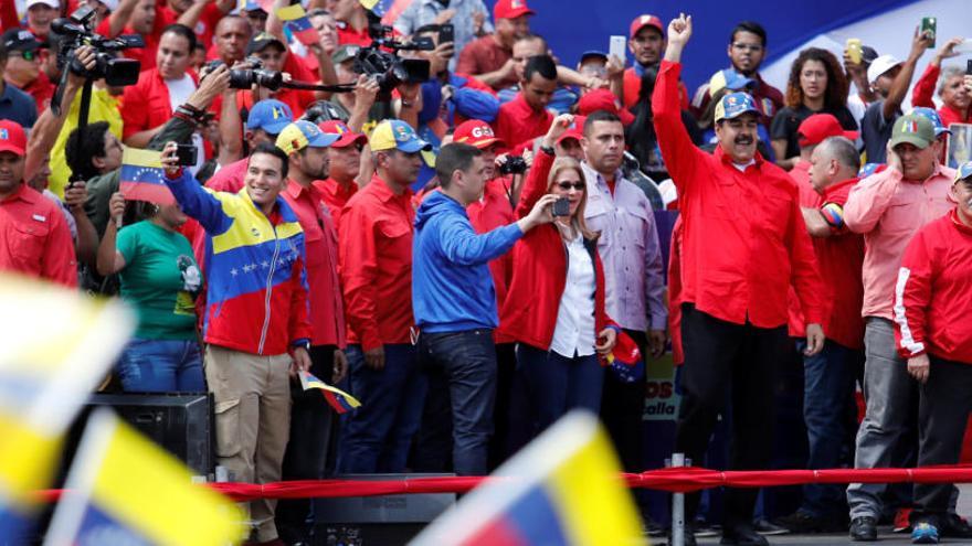 Maduro, en la concentración del chavismo en Caracas.