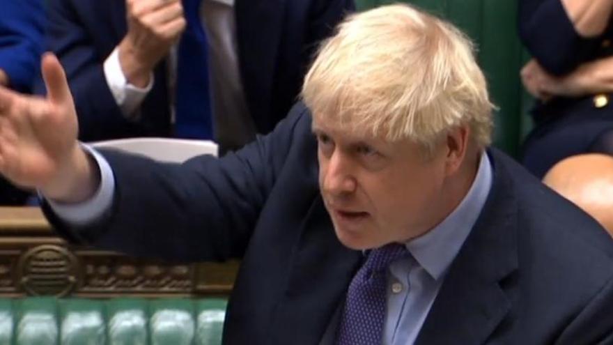 Boris Johnson, durante el debate.