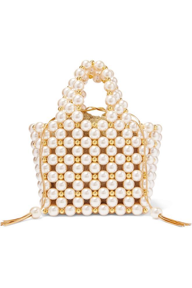 Bolso bordado con perlas, de Vanina