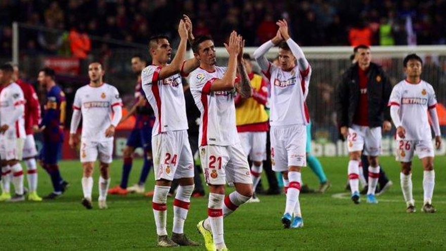 Jugadores del Mallorca, tras un partido.