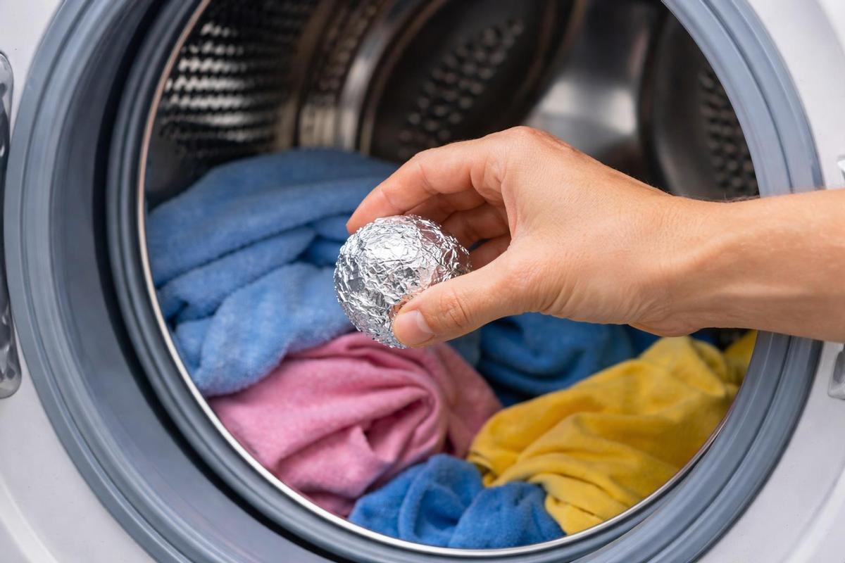Meter una bola de papel de aluminio en la lavadora puede ayudar a mejorar tu colada