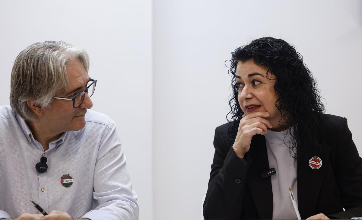 Tino Calero (UGT-PV y Ana García (CC OO-PV), en una imagen de archivo.