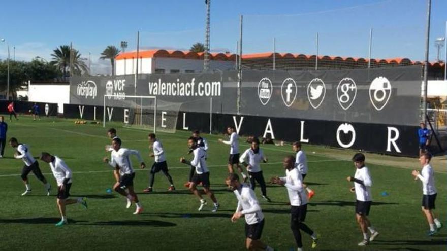 El entrenamiento del Valencia CF