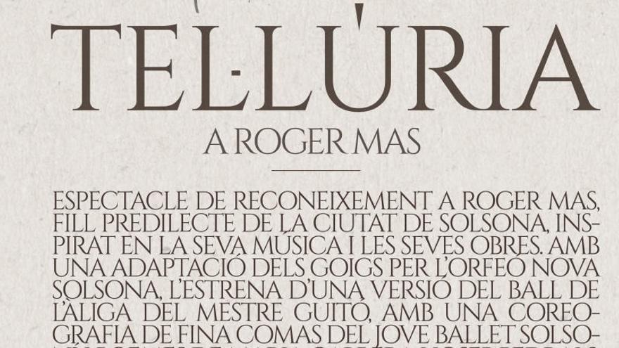 Aquest dissabte Solsona dedica un espectacle artístic a Roger Mas