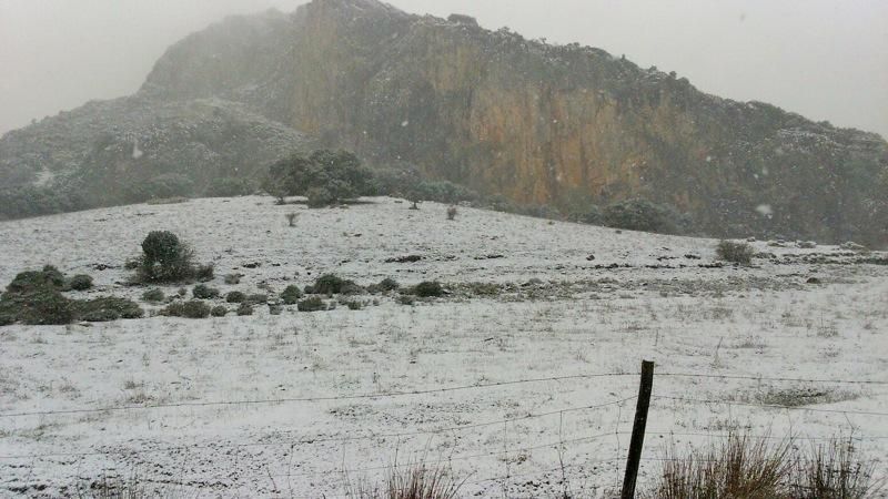 Alfarnate bajo un manto de nieve.