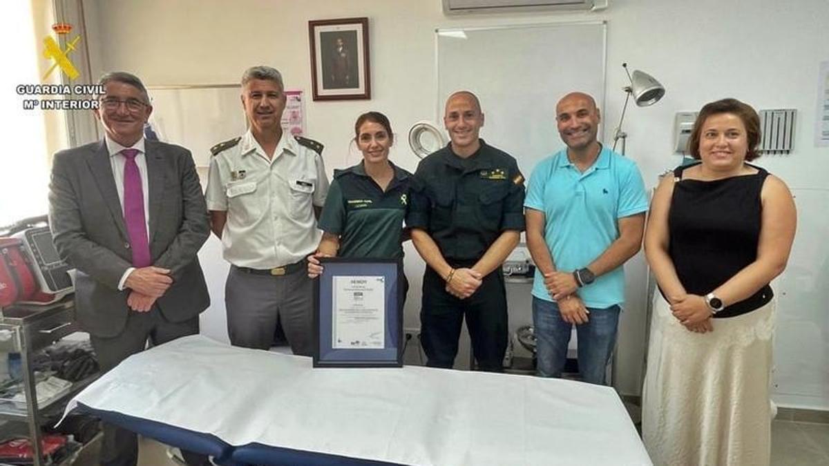 El servicio médico de la Guardia Civil de Badajoz recibe la certificación UNE-EN ISO 9001 de AENOR